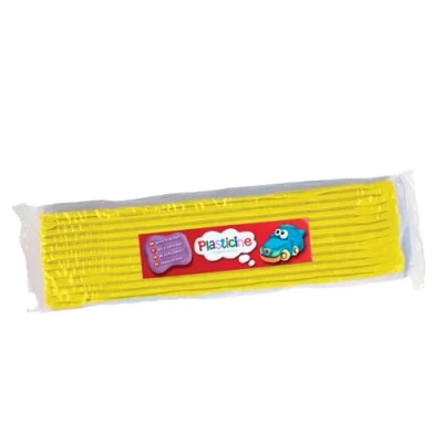 Afbeelding van Plasticine One Colour Slab 400 g Geel #12, modelleerstof voor kinderen, gemakkelijk te vormen en vormen, sculpturen, modellen stop motion animaties maken