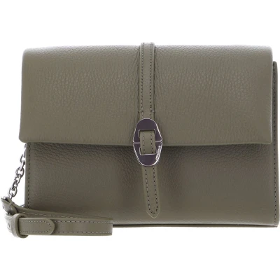 Afbeelding van COCCINELLE Leren Schoudertas Dorian Mini Bag Grained Leather Laurel Green Olijfgroen