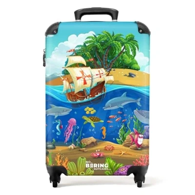 Afbeelding van NoBoringSuitcases.com® Kinderkoffer jongen boot Trolley kinderen 55x35x25