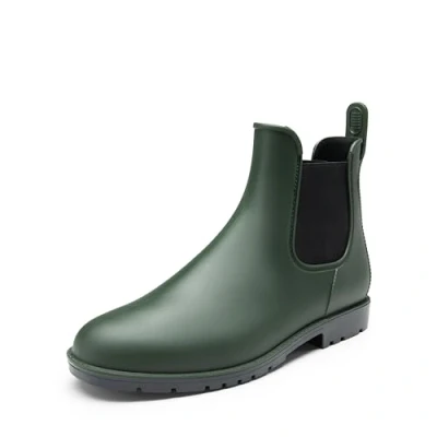 Afbeelding van DREAM PAIRS Wellington laarzen en heren enkellaarzen korte Chelsea Booties waterdichte regenlaarzen gemakkelijker aan uit, Olijfgroen, 42.5 EU