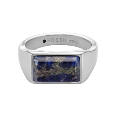 Afbeelding van Fossil Ring, Heren, Maat: 56, Silber