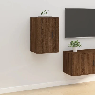 Afbeelding van Tv wandmeubel 40x34,5x60 cm bruin eikenkleur
