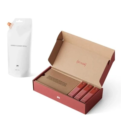 Afbeelding van am Schermreinigingsset 3 pak 200 ml navulling Alles in één schermreiniger voor auto, smartphone, tablets, mobiele telefoons. Reinigingsset met schermreinigingsdoekjes en spray (Rood)