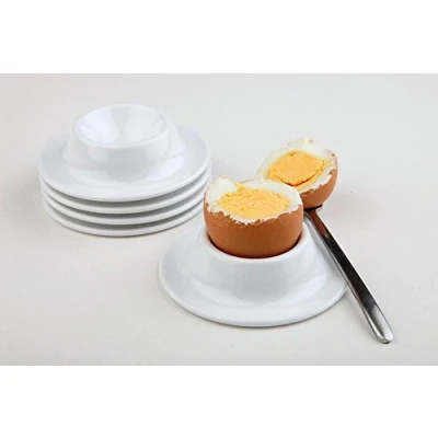 Afbeelding van APS eierdopje, set van 4, eierhouder, stapelbaar eierdopje melamine, wit, Ø 8,5 cm, 4 cm hoog