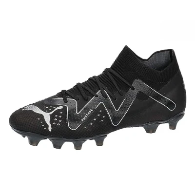Afbeelding van Puma Future PRO FG/AG Voetbalschoenen met kunststof noppen, Heren, Maat: 40.5, Black/silver Kunststof/ textiel