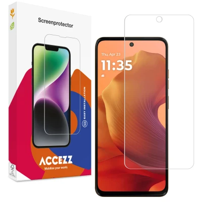 Afbeelding van Screenprotector Motorola Moto G15: Accezz Gehard Glas Zwarte randen