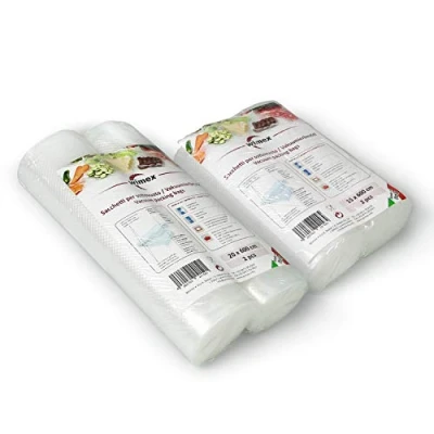 Afbeelding van Wimex Vacuüm Voedingssealer rollen en zakken BPA vrij Sous vide Compatibel met elke vacuümmachine (set 2 rollen, 15 x 600 cm + 20 cm)