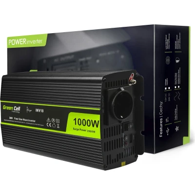 Afbeelding van 2000W (1000W continu) DC 24V naar AC 230V met USB Stroom Inverter Converter Pure/Full Sine Wave