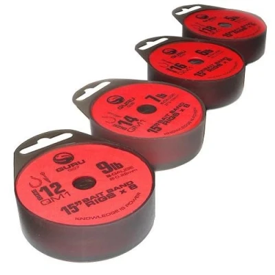 Afbeelding van Guru QM1 15&quot; Bait Band Rigs (8 rigs) Maat : 0.15mm haak 18