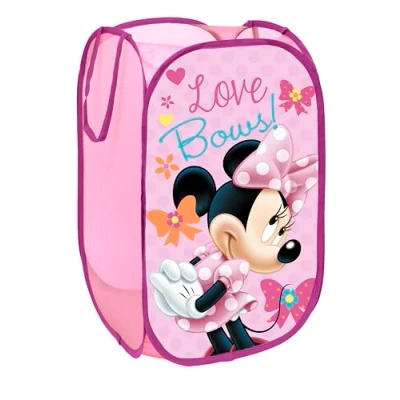 Afbeelding van Superdiver Kindervouwbare lakenmand met handgrepen Organiserende Kubus voor kleding en speelgoed (58x36x36) Kinderopvang Containerruimte Meisjes Baby slaapkamermandje (Minnie Mouse)