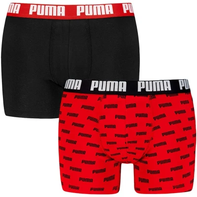 Afbeelding van Puma Herenslips 2P Everyday Aop Boxer Rood/Zwart katoen Large Heren