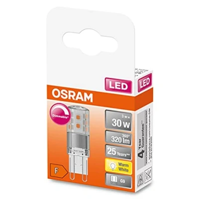 Afbeelding van OSRAM LED PIN G9 DIM/LED lamp: G9, Dimbaar, 3 W, vervanging voor 30 helder, Warm Wit, 2700 K Set van 6