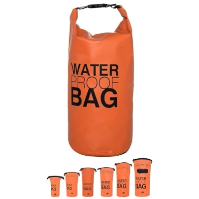 Afbeelding van DonDon waterdichte outdoor dry bag zak droge met riemen bescherming tegen water voor uw waardevolle spullen en voorwerpen oranje 10 liter