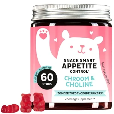 Afbeelding van Eetlustremmende gummies Met chroompicolinaat en choline Draagt bij tot een normaal vetmetabolisme Zonder toegevoegde suikers Veganistisch 60 stuks Bears with Benefits