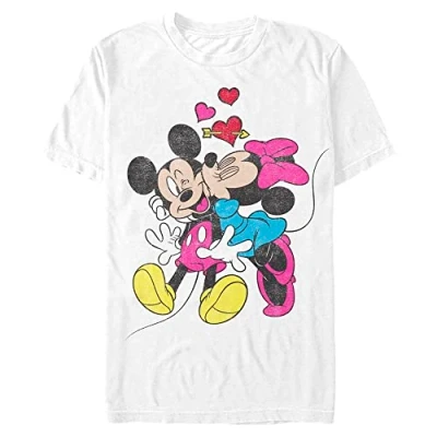 Afbeelding van Henry Tiger Mickey Mouse Minnie LOVE Unisex Tshirt print voor kinderen, Maat: XXL, White