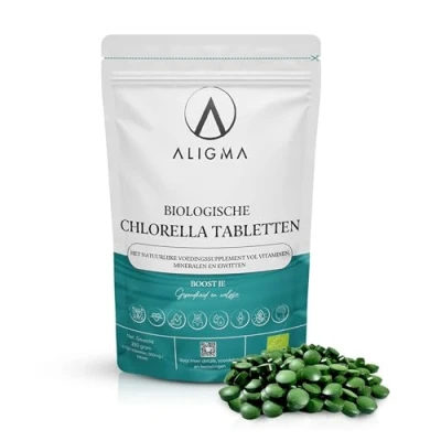 Afbeelding van Aligma Biologische Chlorella Tabletten 1000x 500mg Gekneusde celwanden