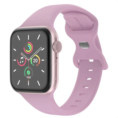 Afbeelding van Apple Watch bandje Siliconen en TPU (zacht) Paars Geschikt voor Series1/2/3/4/5/6/7/8/9/10/SE (38/40/41 mm) Series 10 (42 Mauve