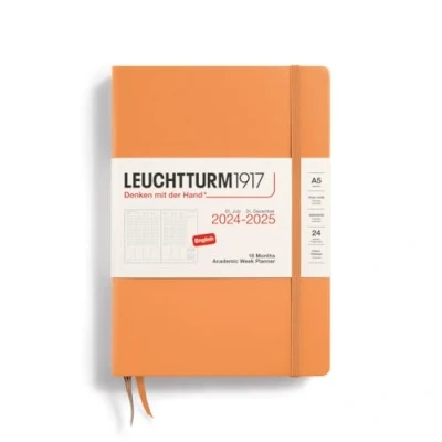Afbeelding van Leuchtturm1917 academic weekplanner agenda 18 maanden 2024 2025 hardcover A5 apricot
