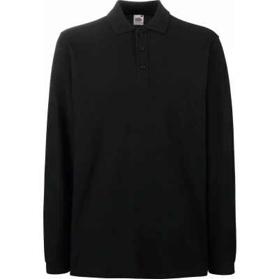 Afbeelding van Fruit Of The Loom Heren Premium Poloshirt Met Lange Mouwen (Zwart)