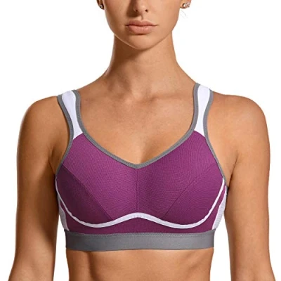 Afbeelding van SYROKAN High Impact Support Wirefree Bounce Control Plus maten Workout sportbeha Voor Dames Purper 80B