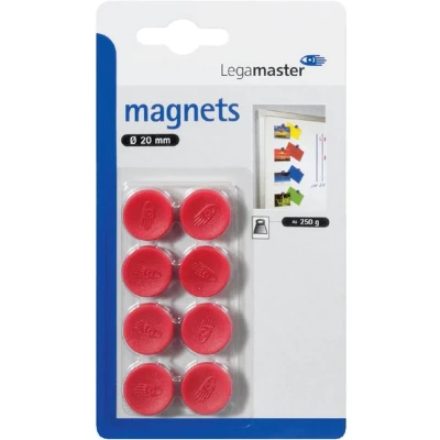 Afbeelding van Magneet Legamaster 20mm 250gr rood 8stuks