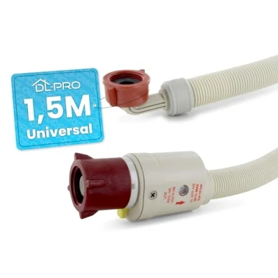 Afbeelding van DL pro Aquastop Universele toevoerslang, 1,5 m, 90 C, watertoevoerslang voor wasmachine, vaatwasser, vaatwasser