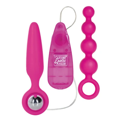 Afbeelding van Roze Vibrerende Buttplug set
