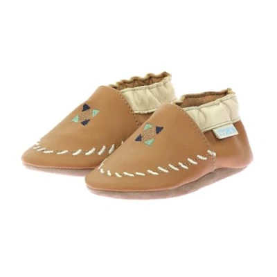 Afbeelding van Robeez Chaussons IN AND OUT Pantoffels voor kinderen, Maat: 17/18, Camel Leer