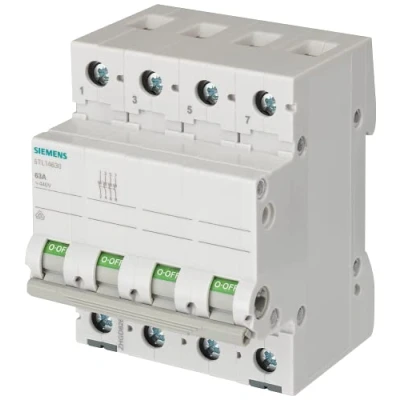 Afbeelding van Siemens SENTRON schakelaar 70mm 400v 3 modules 35mm2 4 polig 63 A