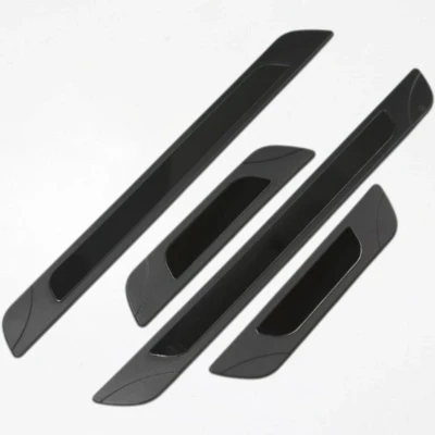 Afbeelding van Instaplijsten voor VW Polo 9N3 2005 2009 (5 deurs) Kras bescherming Set van 4 Zwart Glans