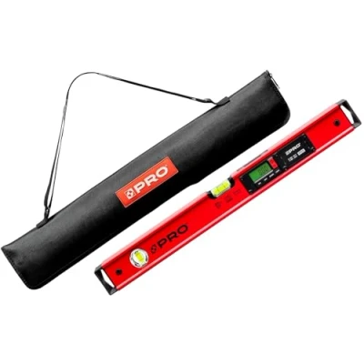 Afbeelding van PRO900 Digitale waterpas 60cm met 2 LCD displays en deksel Elektronische geheugen voor maximaal 19 resultaten IP65 Kleur Rood