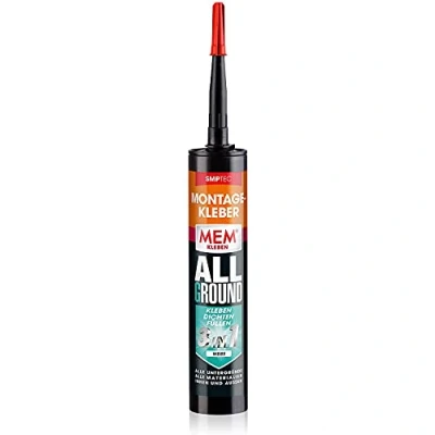 Afbeelding van MEM Allground 3 in 1 montagelijm, om te lijmen, dicht maken en vullen, wit, water uv bestendig, voor bijna alle ondergronden, oplosmiddelvrij, 430 g patroon