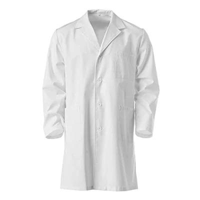 Afbeelding van KODAMA Witte blouse scheikundelaboratorium kinderen meisjes/jongens 100% katoen, Wit, 16 Jaar