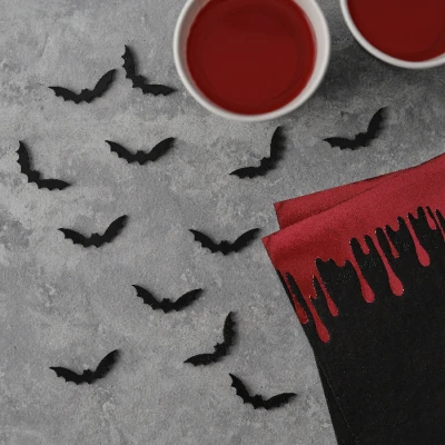 Afbeelding van Vleermuis tafel decoratie 24 stuks Halloween