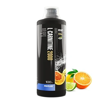 Afbeelding van Maxler L Carnitine Vloeistof Hoge Dosis Veganistisch en Suikervrij Rijk aan smaak Optimaal gedoseerd 2000 mg per portie Citrus 1000 ml