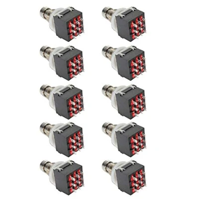Afbeelding van Mintice™ 10 stuks 3PDT 9 polige doos stamppen gitaar effect compartiment voetschakelaar True Bypass metaal zwart