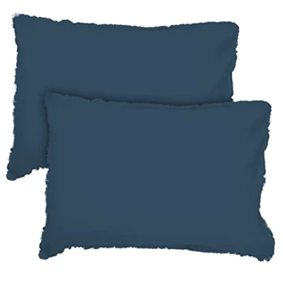 Afbeelding van Matt &amp; Rose Set Kussenslopen Donkerblauw 50 x 70 cm Gewassen Katoen