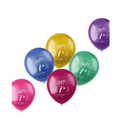 Afbeelding van Folat ballonnen Shimmer 7 jaar Meerkleurig 33 cm 6 stuks