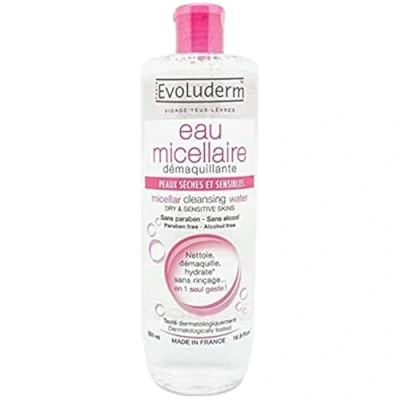 Afbeelding van Evoluderm Micellaire make up remover, droge en gevoelige huid, 500 ml, gemaakt in Frankrijk