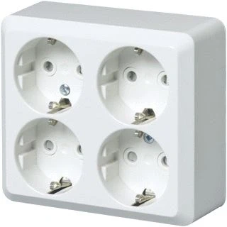 Afbeelding van ABB wandcontactdoos 4 voudig opbouw 404EA