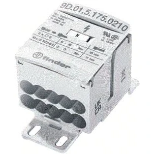 Afbeelding van Finder 9D.01.5.175.0210 Verdeler Wit 12 polig 16 mm² 175 A 1000 V/AC, 1500 V/DC Geleidertype: L, N, PE
