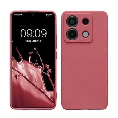 Afbeelding van kwmobile telefoonhoesje geschikt voor Xiaomi Redmi Note 13 Pro 5G / Poco X6 Hoesje smartphone Precisie camera uitsnede In donkerroze