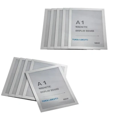 Afbeelding van TUKA i AKUT [10x] A1 Infoframe Magneetlijst met Zelfklevende Achterkant, Gemakkelijk Uitwisselbaare Magnetische Wissellijst voor Wanden en Deuren, Informatielijst Set van 10, Zilver, TKD8400 10x