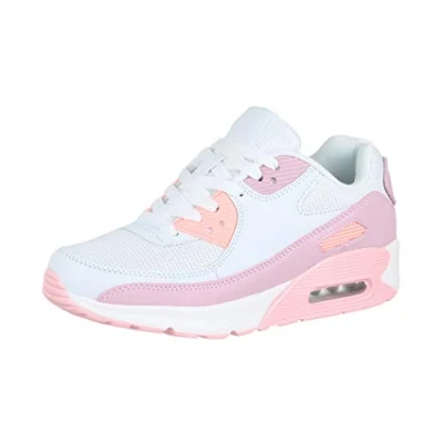 Afbeelding van Elara Chunkyrayan Sneakers, uniseks, sport, loopschoenen, gymschoenen, roze/grijs, 41 EU