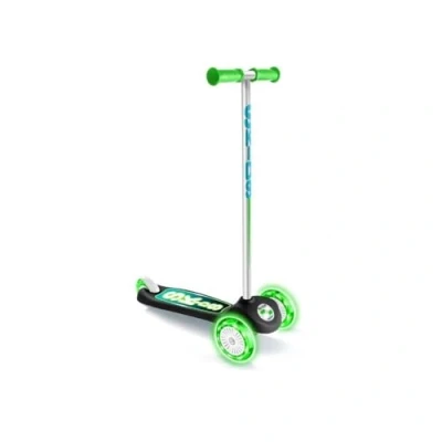 Afbeelding van Skids control Flashing 3 wiel Kinderstep Voetrem Groen/Zwart