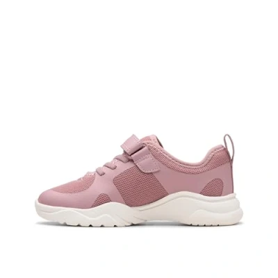 Afbeelding van Clarks Feather ATH Sneakers laag voor kinderen, Maat: 31, Dusty pink Kunststof/ textiel