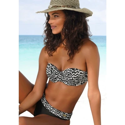 Afbeelding van Lascana Bikinitop, Dames, Maat: 34xB, Schwarz creme