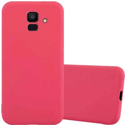 Afbeelding van Cadorabo Hoesje geschikt voor Samsung Galaxy J6 2018 in CANDY ROOD Beschermhoes TPU silicone Case Cover