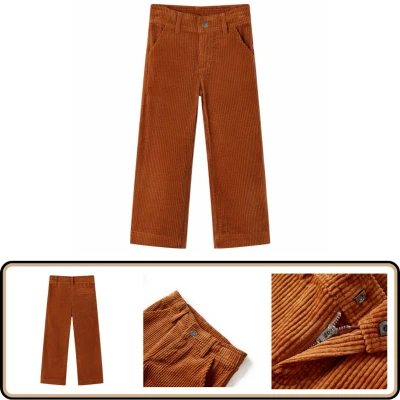 Afbeelding van Kinderbroek Ribfluweel cognac maat 104 Jongensbroek Meisjesbroek Cognackleur