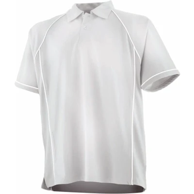 Afbeelding van Herenpolo &#039;Piped Performance&#039; met korte mouwen White M